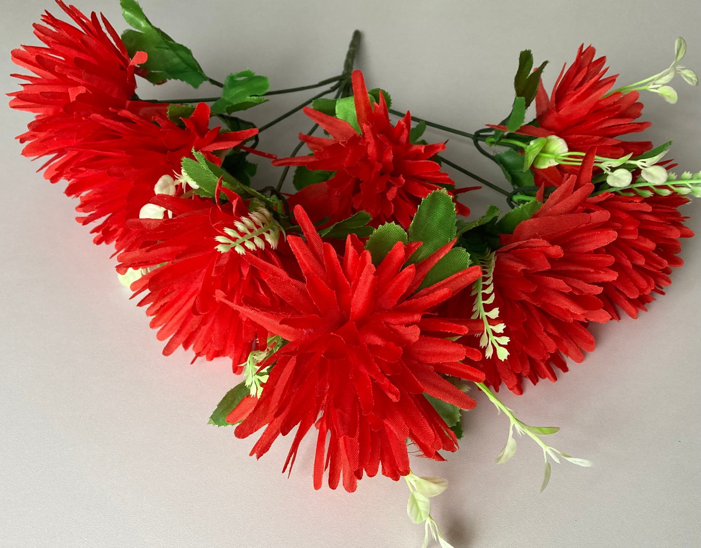 Red Spiky Chrysanthemum Bunch