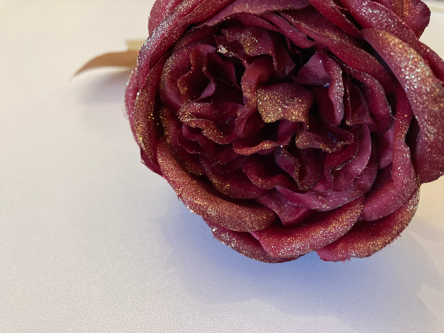 Burgundy Glittered Rose