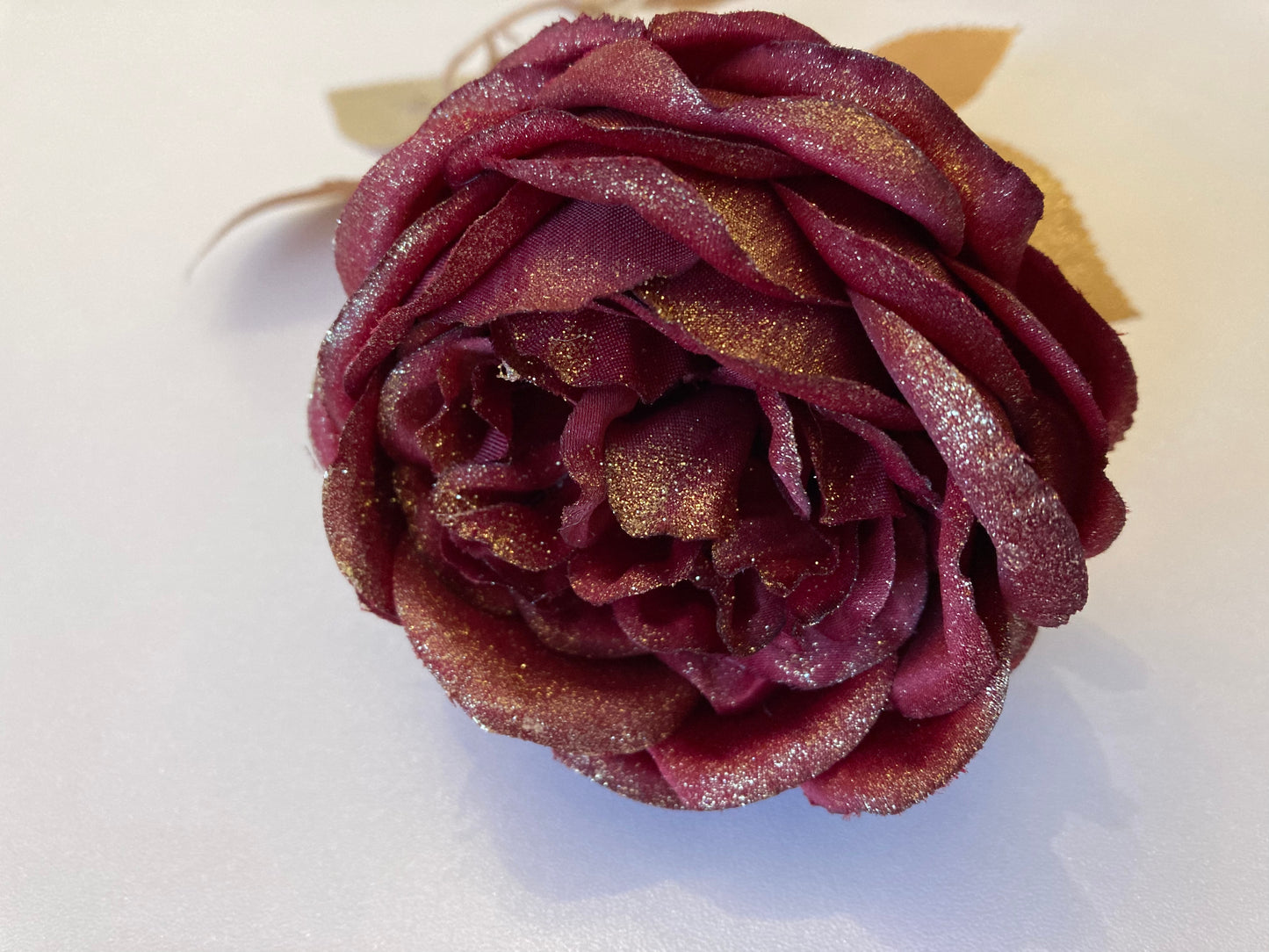 Burgundy Glittered Rose