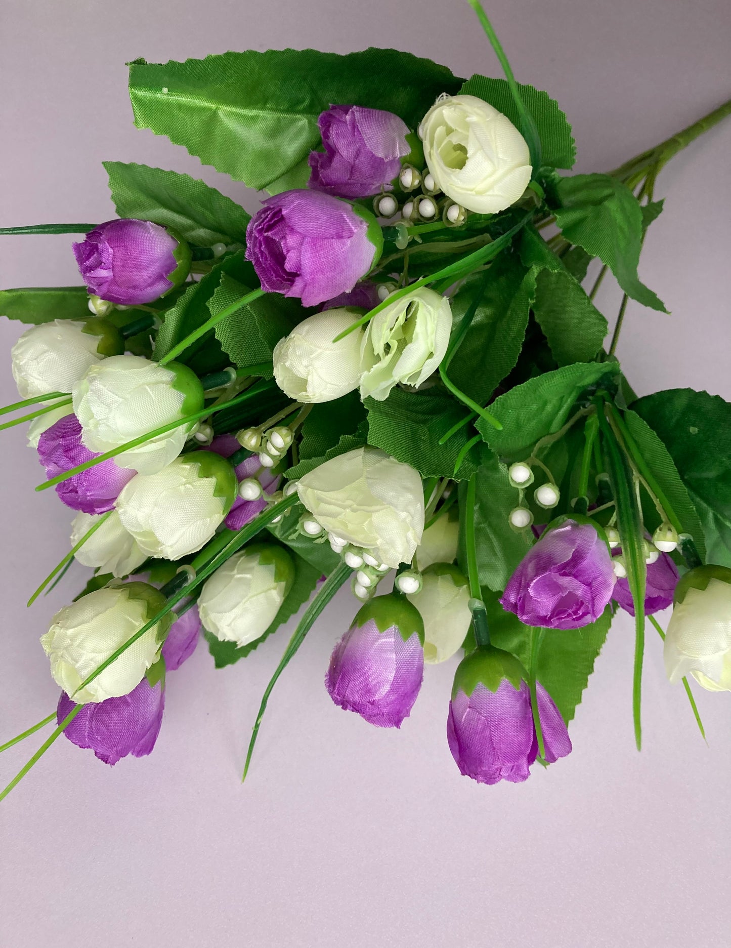 Purple & Ivory Baby Tulip Bunch