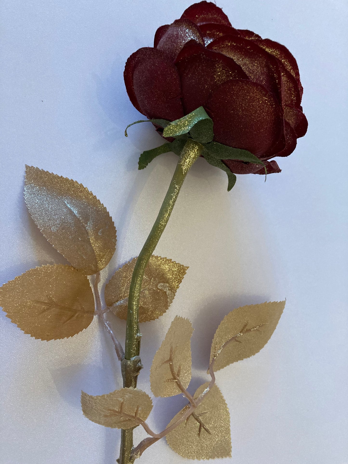 Burgundy Glittered Rose