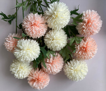 Soft Peach Large Chrysanthemum Pom Pom