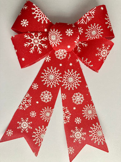 Red Snowy Large Bow
