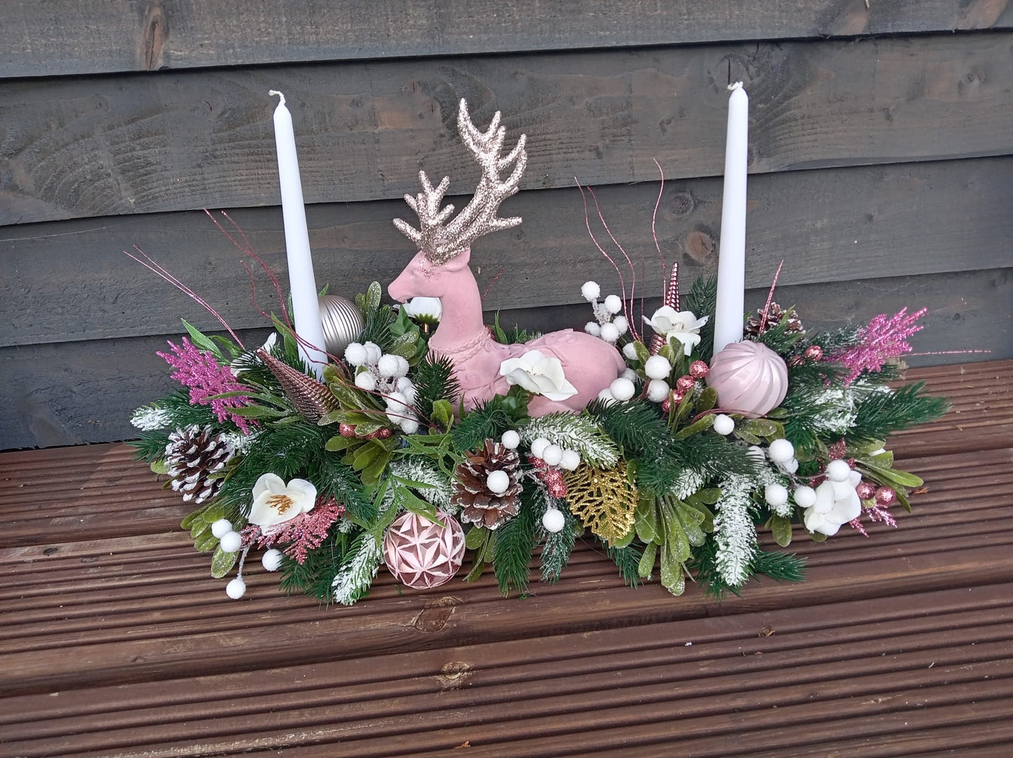 Pink Stag Floral Table Display