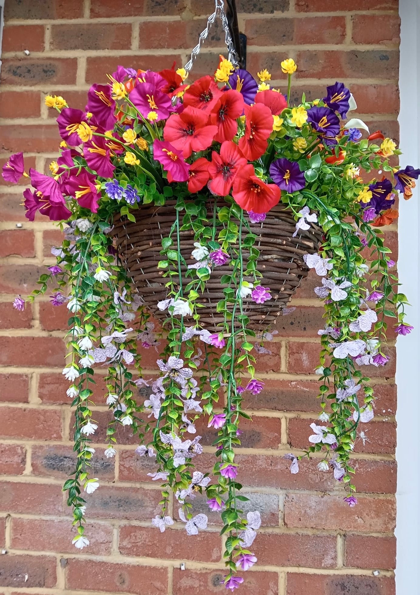 Bright Mixed Floral Hanging Basket
