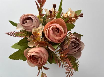 Dusky Pink & Purple Ranunculi & Hydrangea Bunch