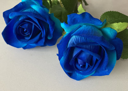 Small Velvet Royal Blue Rose