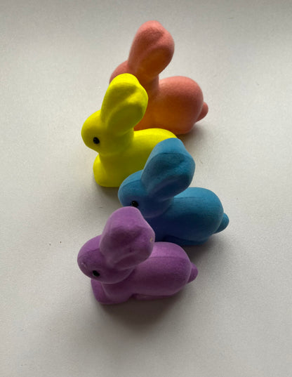 4pk Mixed Flocked Mini Bunnies