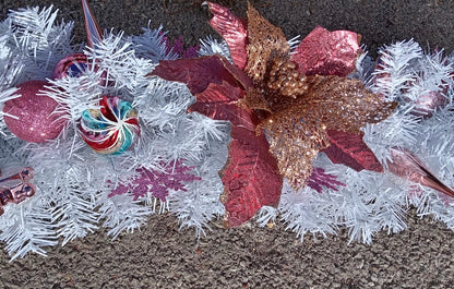 5ft Pink & White Artificial Garland