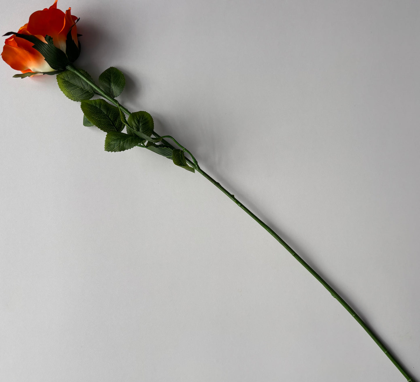 67cm Orange Rose Single Long Stem
