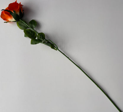 67cm Orange Rose Single Long Stem