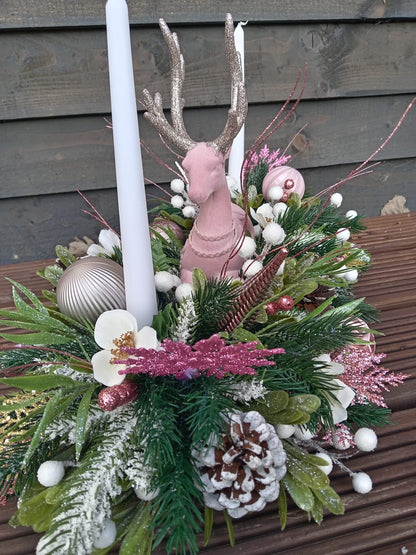 Pink Stag Floral Table Display