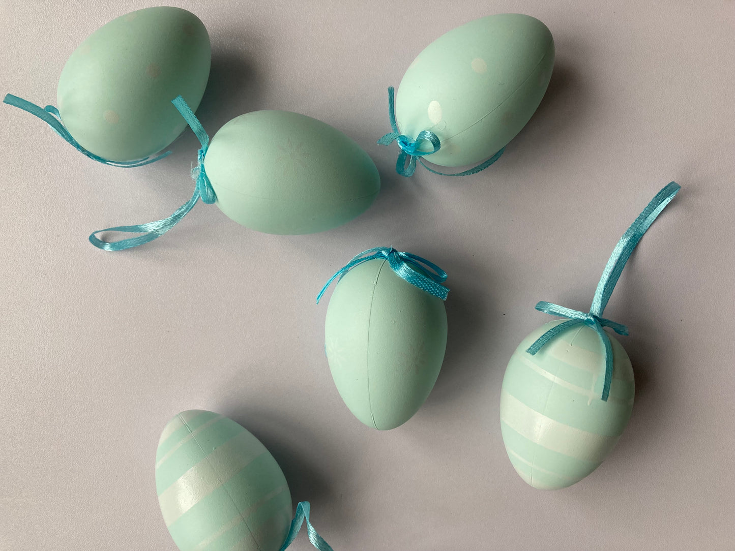 6pk Blue Egg Hanging Decor
