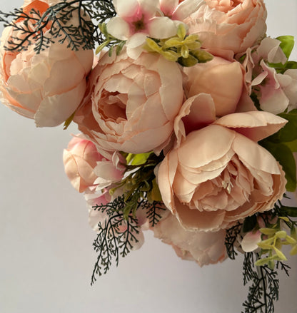 Large Peach Peony & Hydrangea Bunch