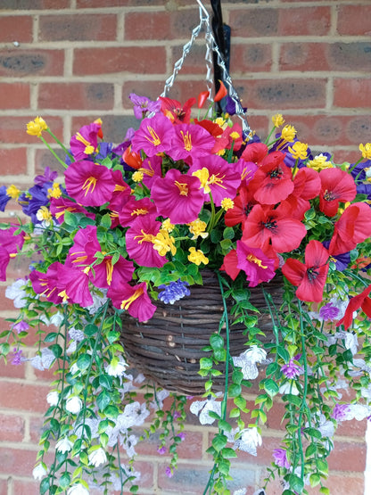 Bright Mixed Floral Hanging Basket
