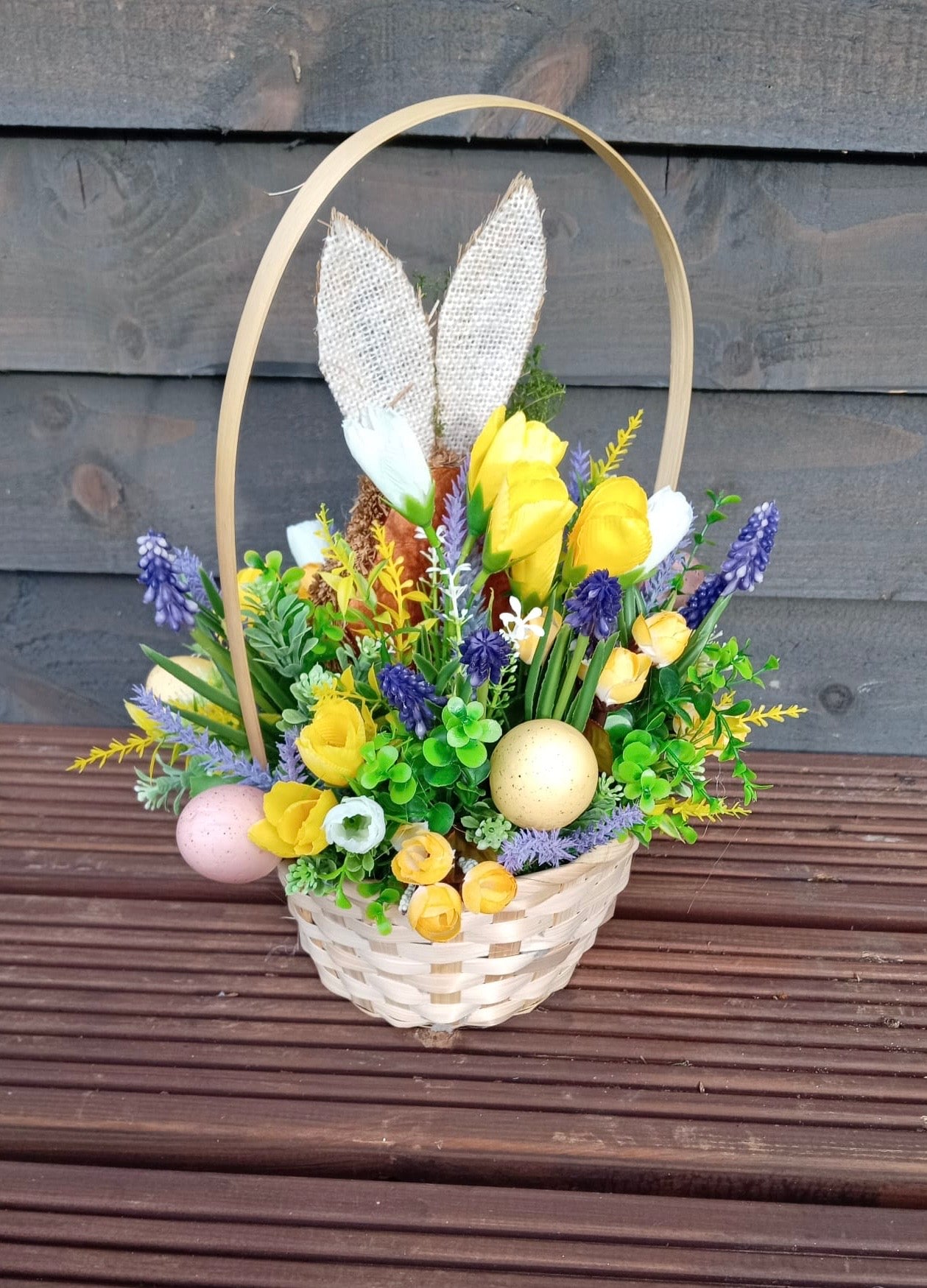 Easter Bunny Woven Handled Basket