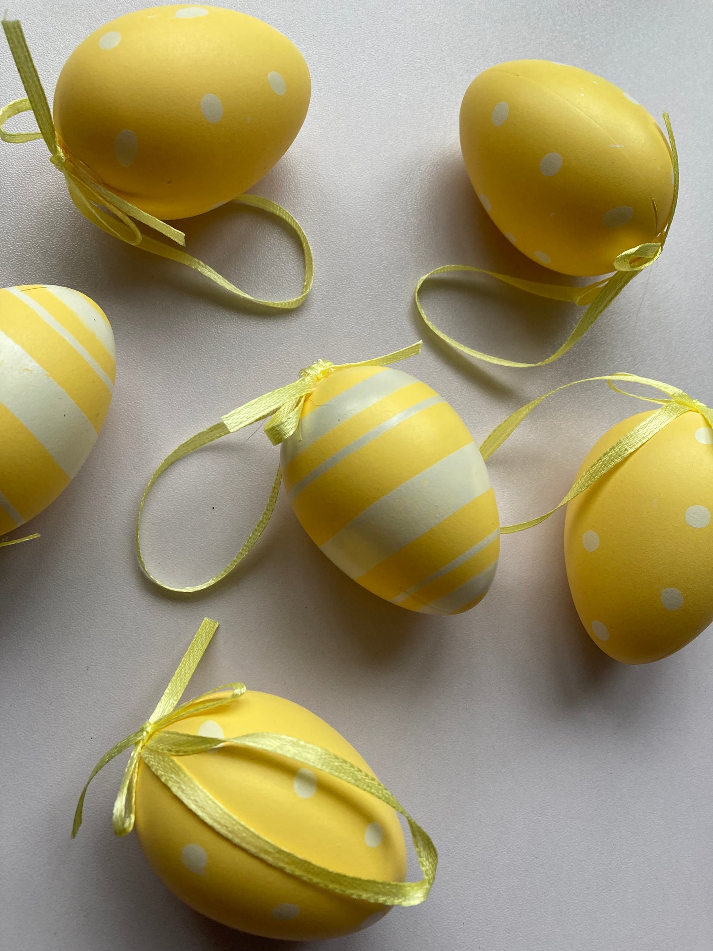 6pk Yellow Egg Hanging Decor