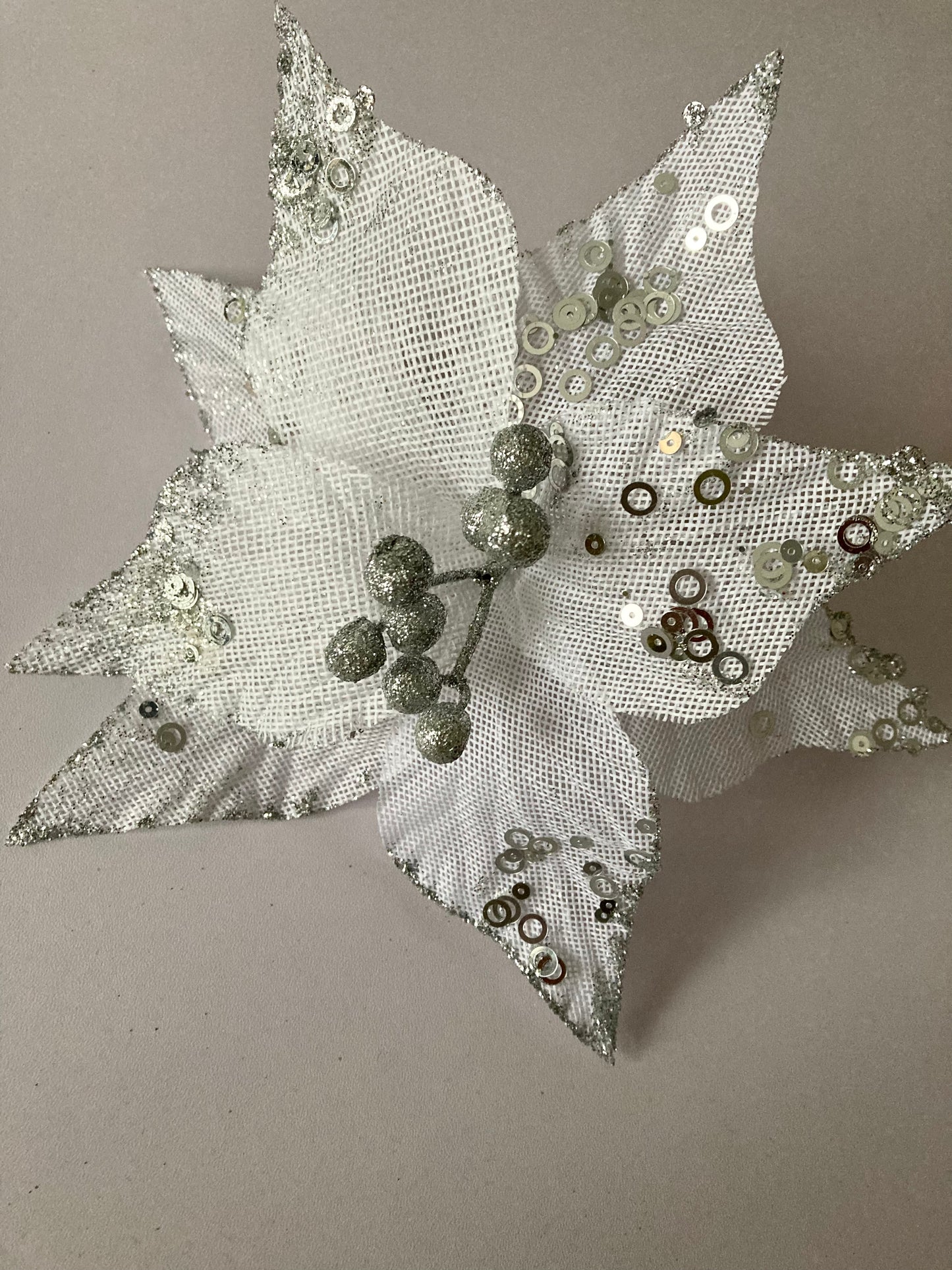 White & Silver Poinsettia