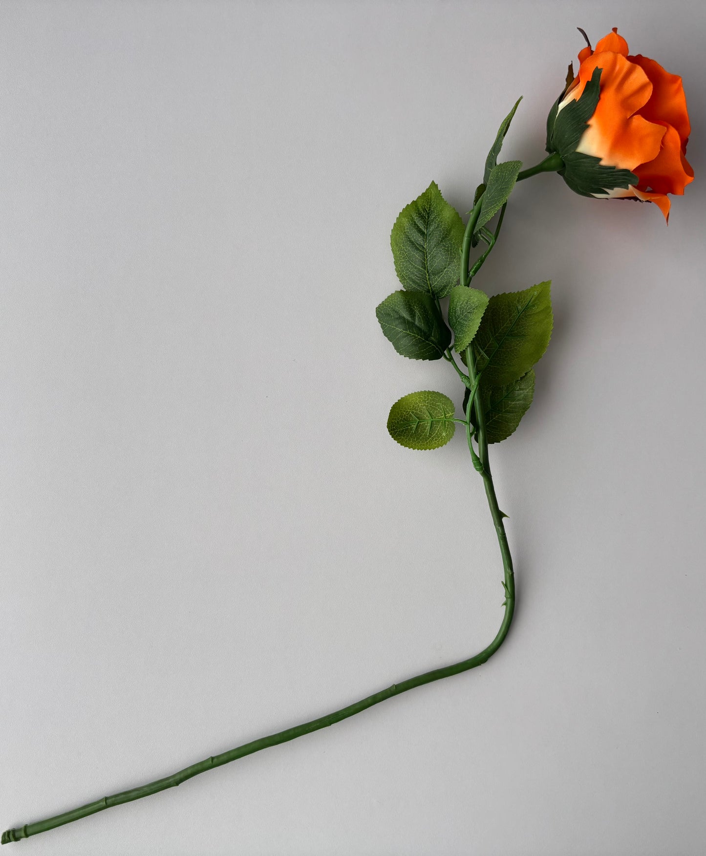 67cm Orange Rose Single Long Stem
