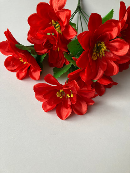 Red Dahlia Bunch