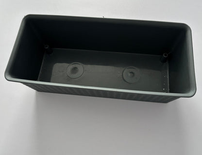 Grey Plastic Woven Planter