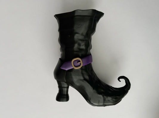 Witch's Boot Halloween Decoration | 3D Printed | Black & Purple