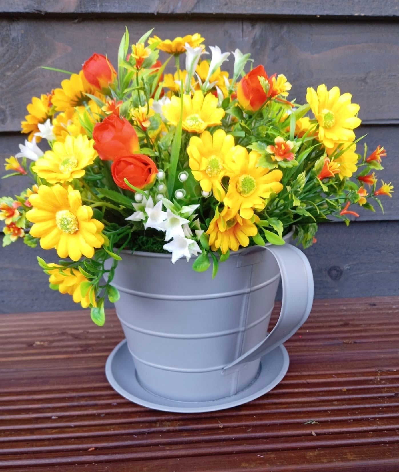 Spring Grey Teacup Plant Pot