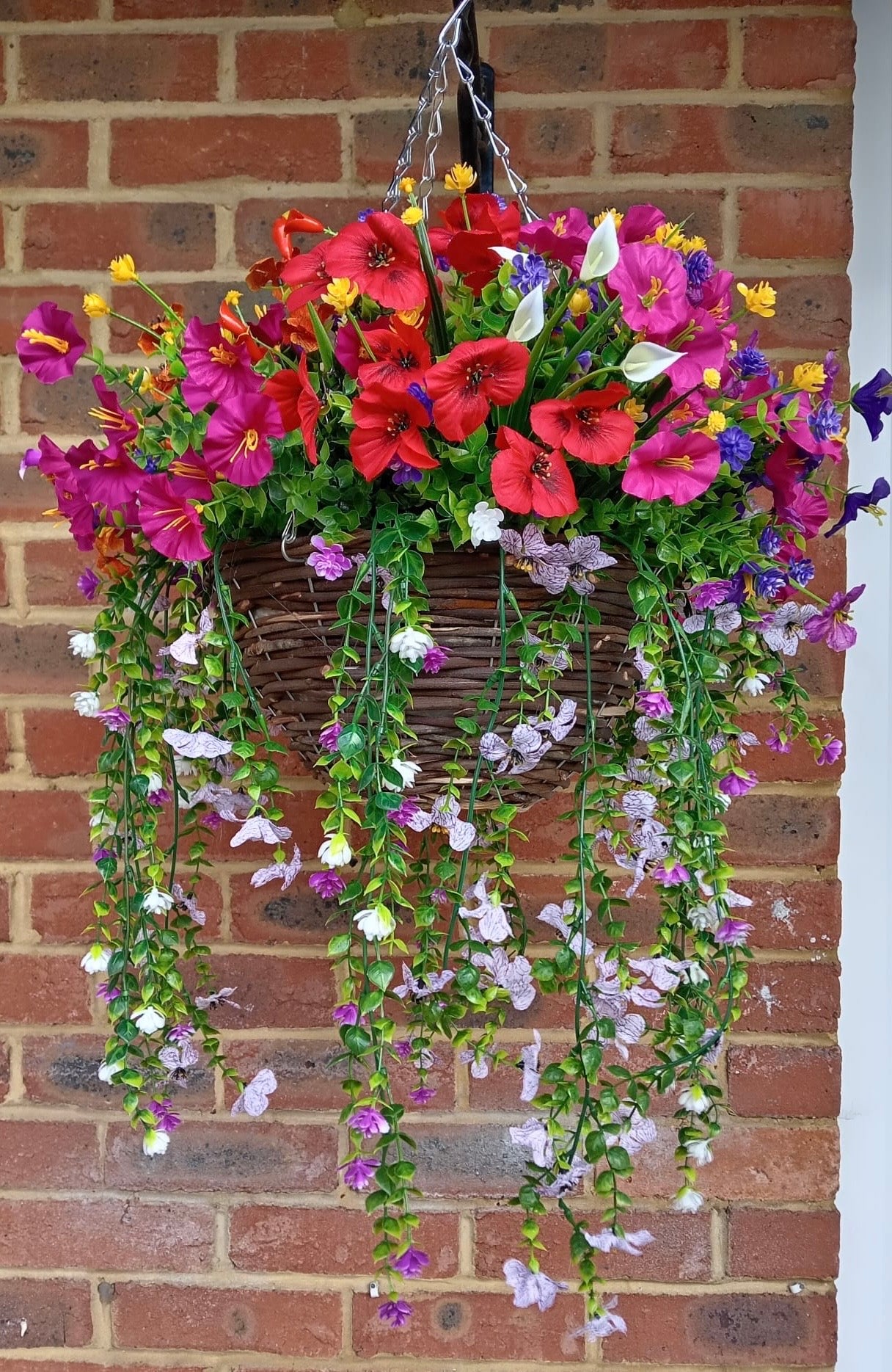 Bright Mixed Floral Hanging Basket
