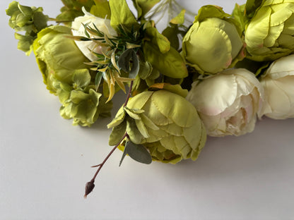Large Cream & Green Peony & Hydrangea Bouquet