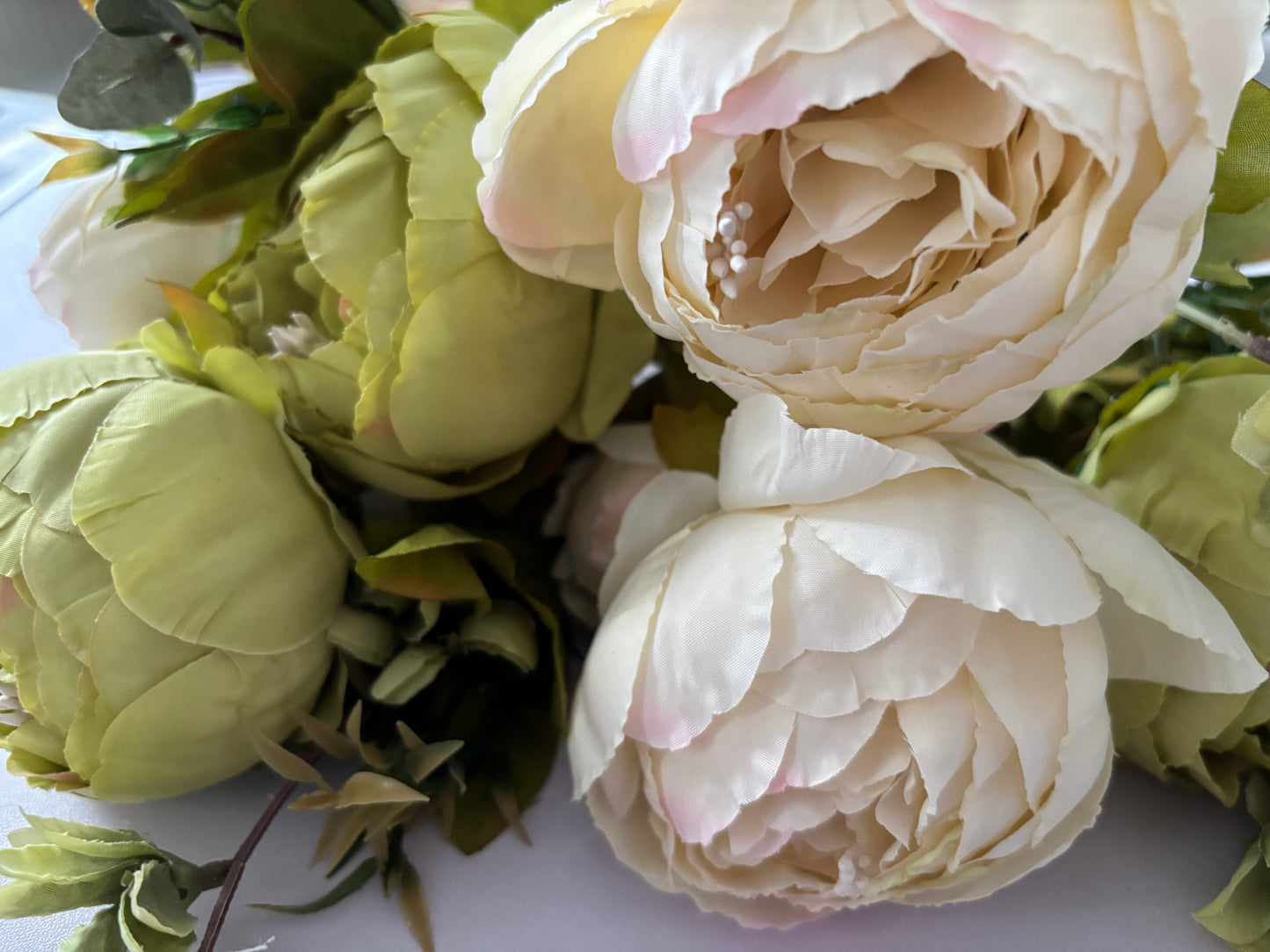 Large Cream & Green Peony & Hydrangea Bouquet