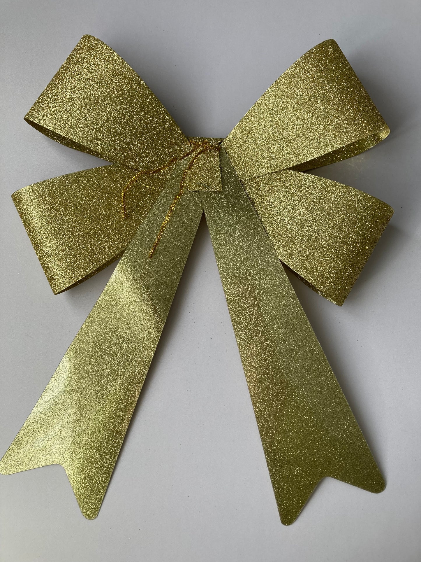 40cm Gold Glittered Decor Bow