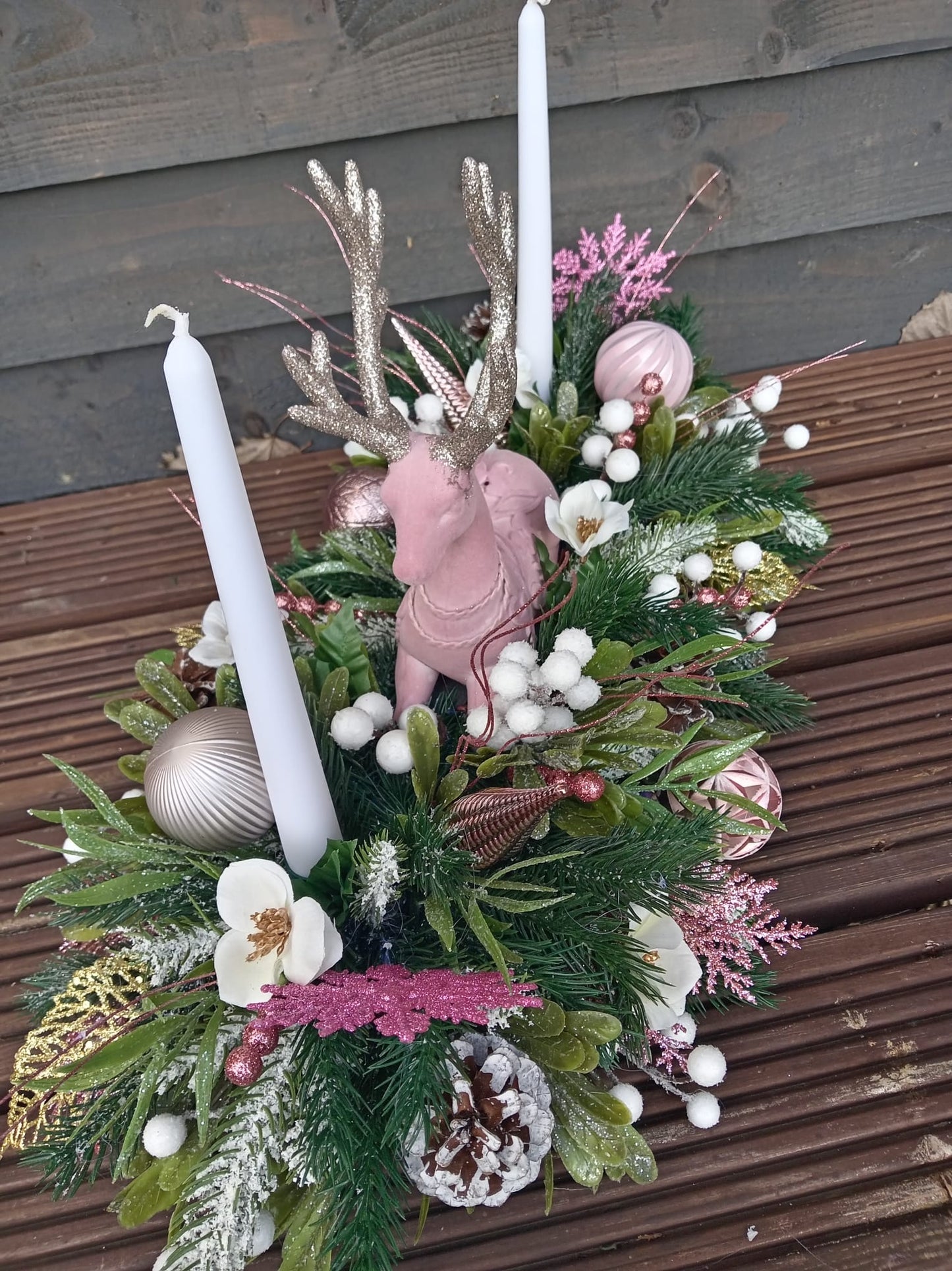 Pink Stag Floral Table Display
