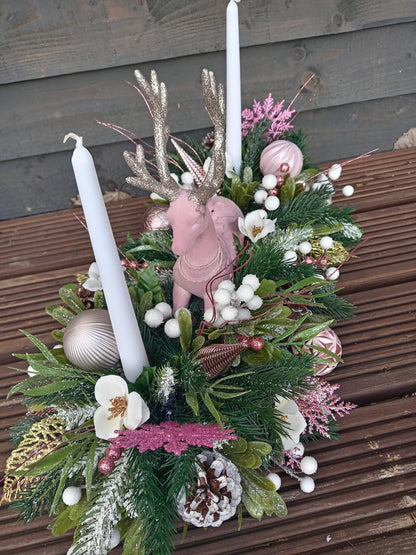 Pink Stag Floral Table Display