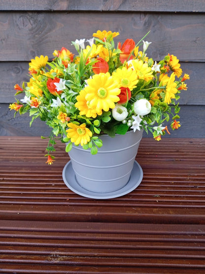 Spring Grey Teacup Plant Pot
