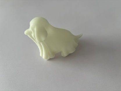 Glow in the Dark Ghost Dog | 3D Printed Halloween Decoration | Glows Blue