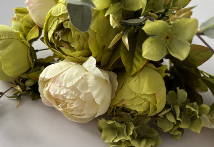 Large Cream & Green Peony & Hydrangea Bouquet