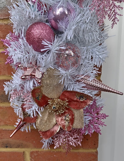 5ft Pink & White Artificial Garland