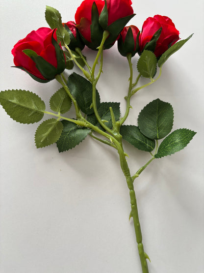 Red Rose Mixed Bud Spray