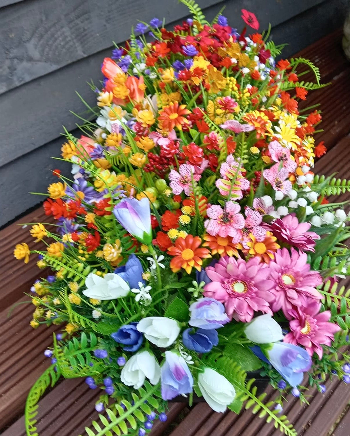 Flourishing Mixed Colour Window Box Planter