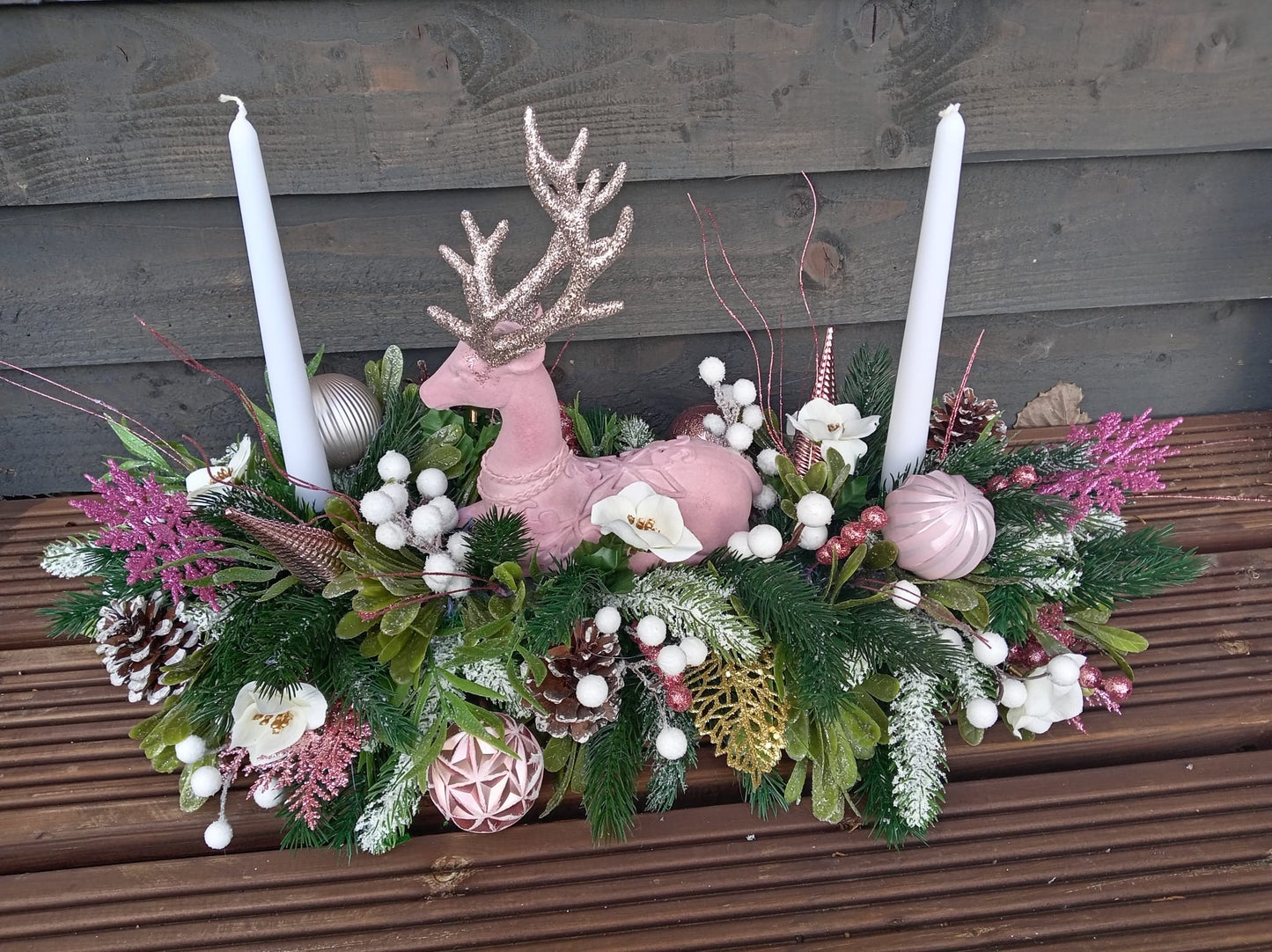 Pink Stag Floral Table Display