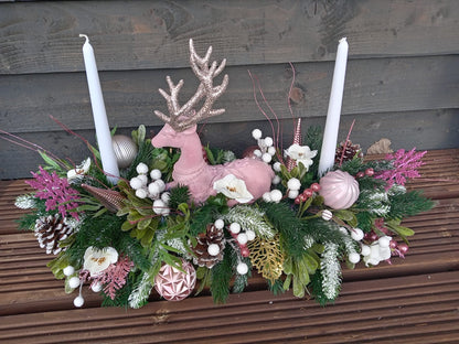 Pink Stag Floral Table Display