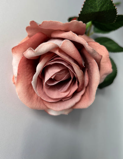 Dusky Pink Velvet Rose Stem