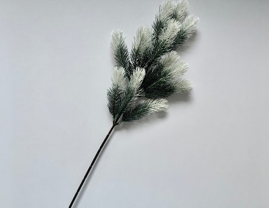 White Tipped Frosted Spruce Stem | 13 Piece Detachable Foliage Stem
