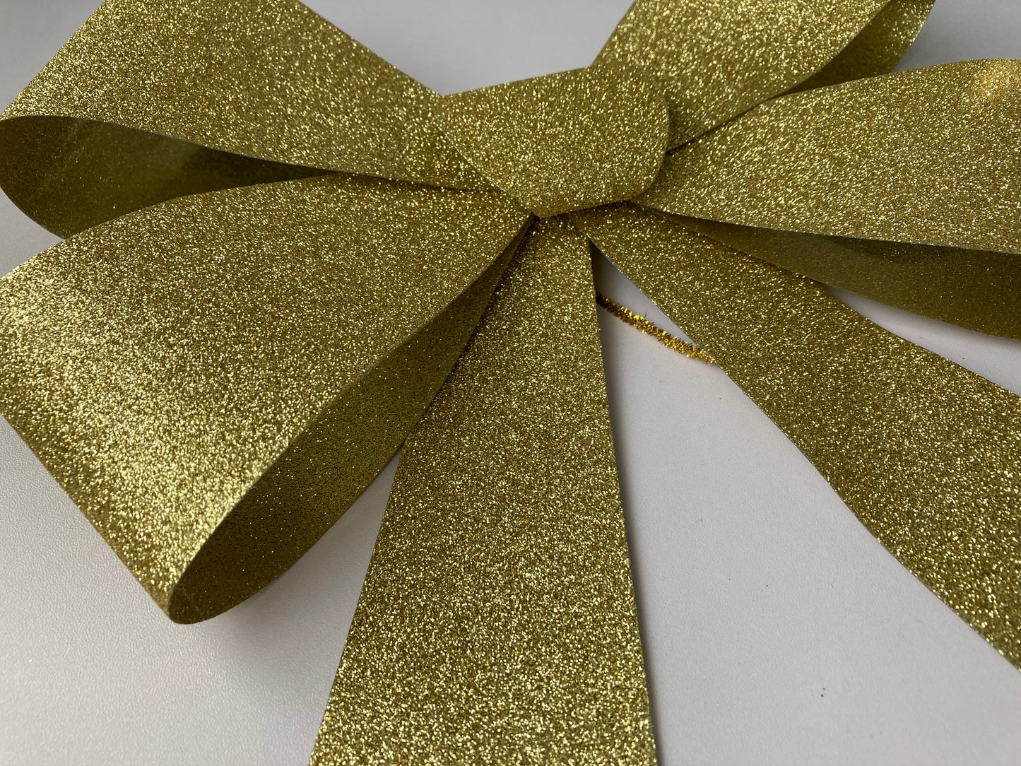 40cm Gold Glittered Decor Bow