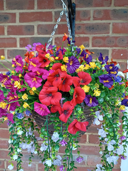 Bright Mixed Floral Hanging Basket