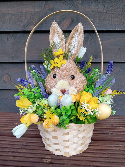 Easter Bunny Woven Handled Basket