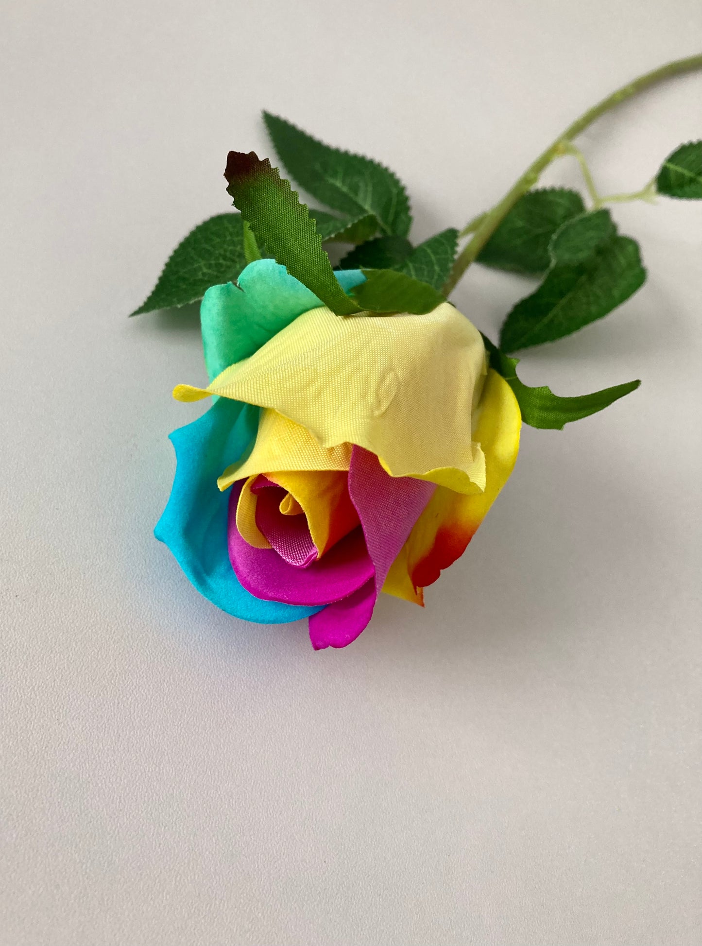 55cm Velvet Rainbow Rosebud