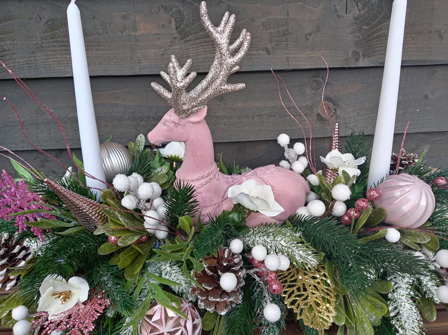 Pink Stag Floral Table Display