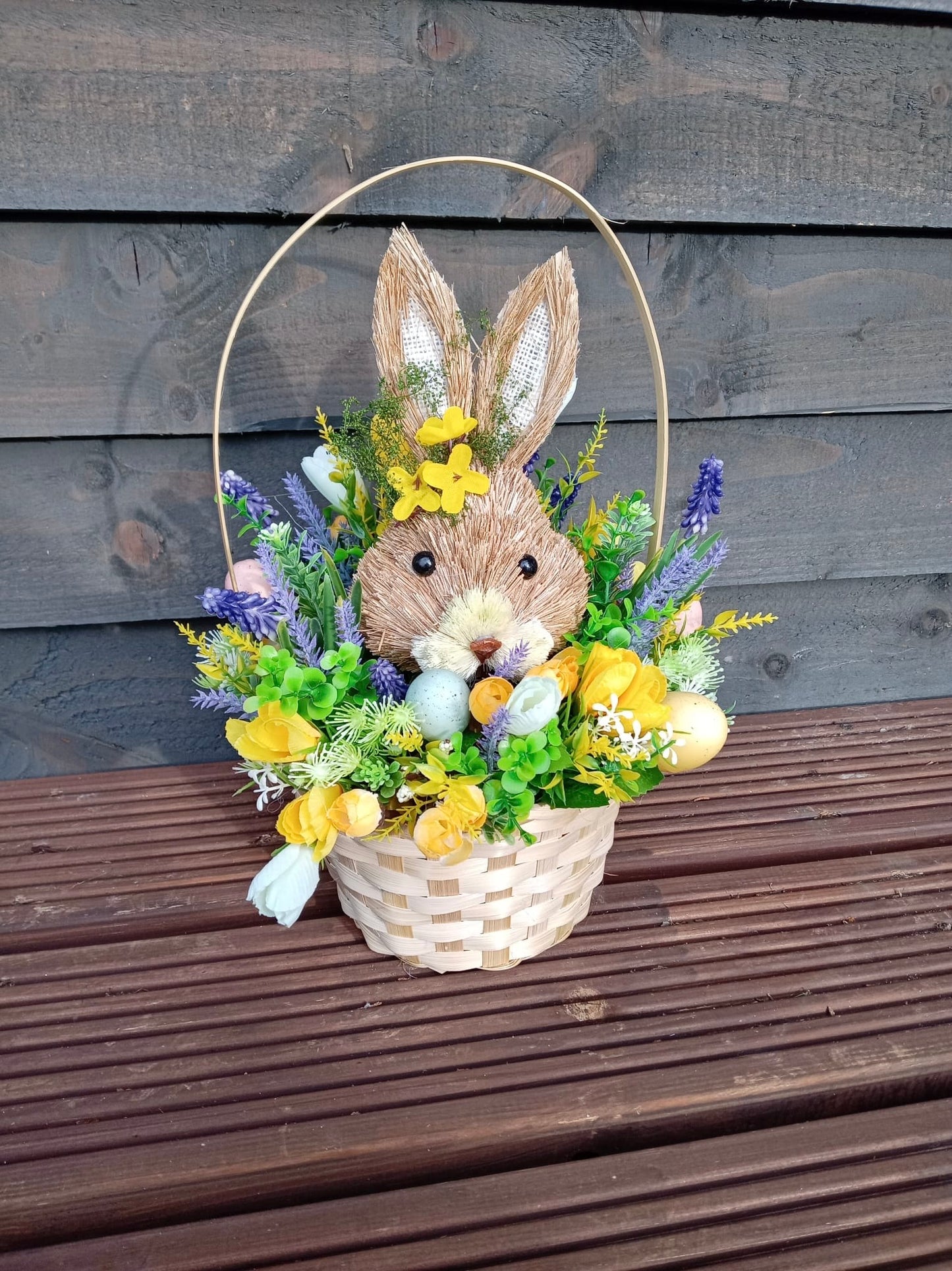 Easter Bunny Woven Handled Basket