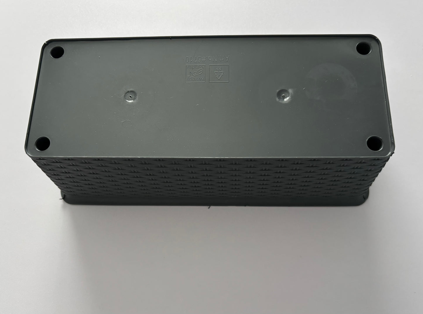 Grey Plastic Woven Planter
